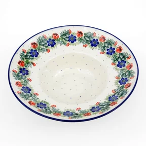 Talerz głęboki na spaghetti D86 25cm <br> 1535X Czerwony wianuszek